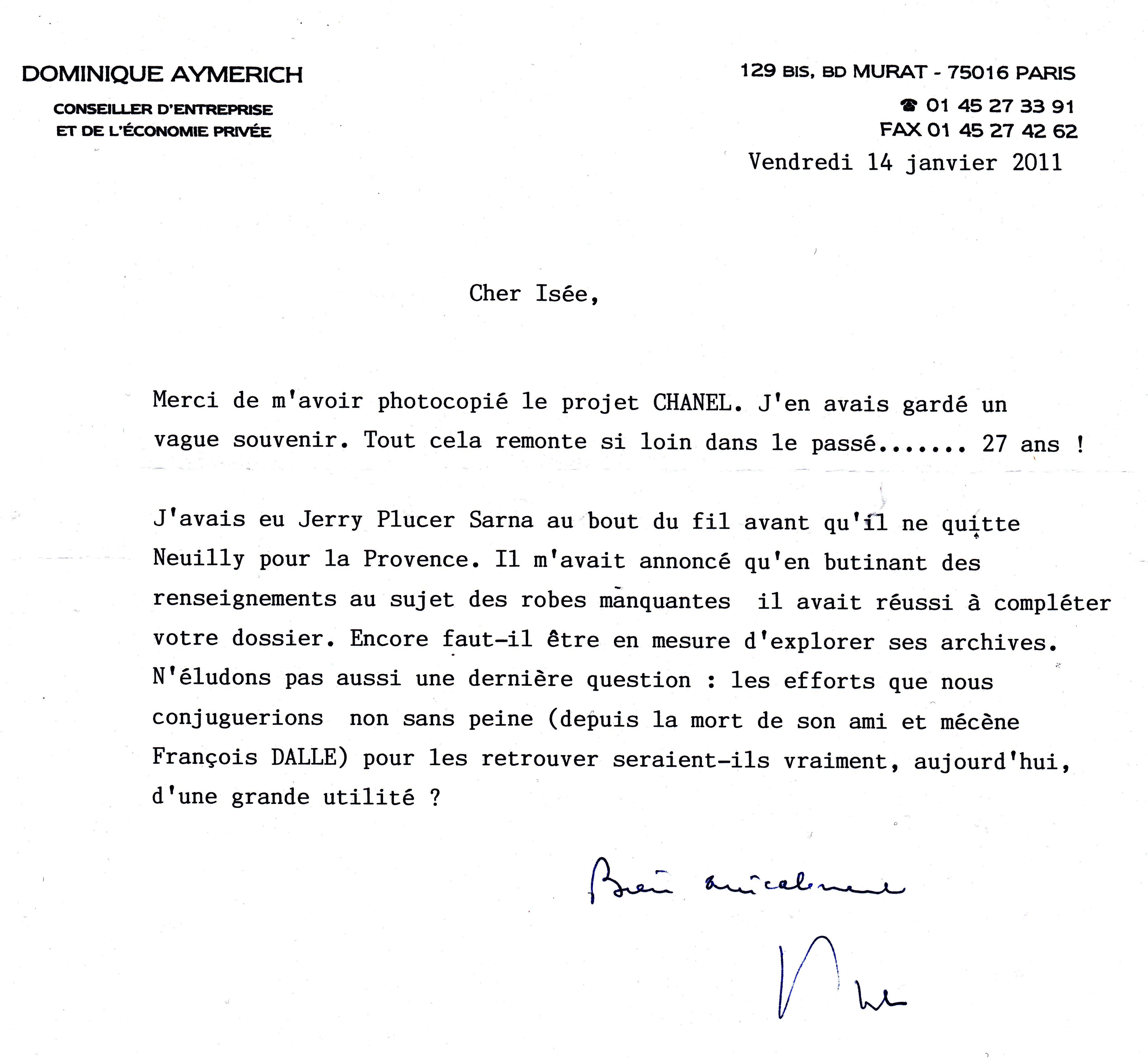 lettre d'Aymerich